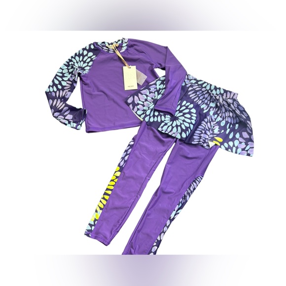 GRACE KARIN girls long sleeve skirted pants sun protection rashguard swimwear - Picture 1 of 5